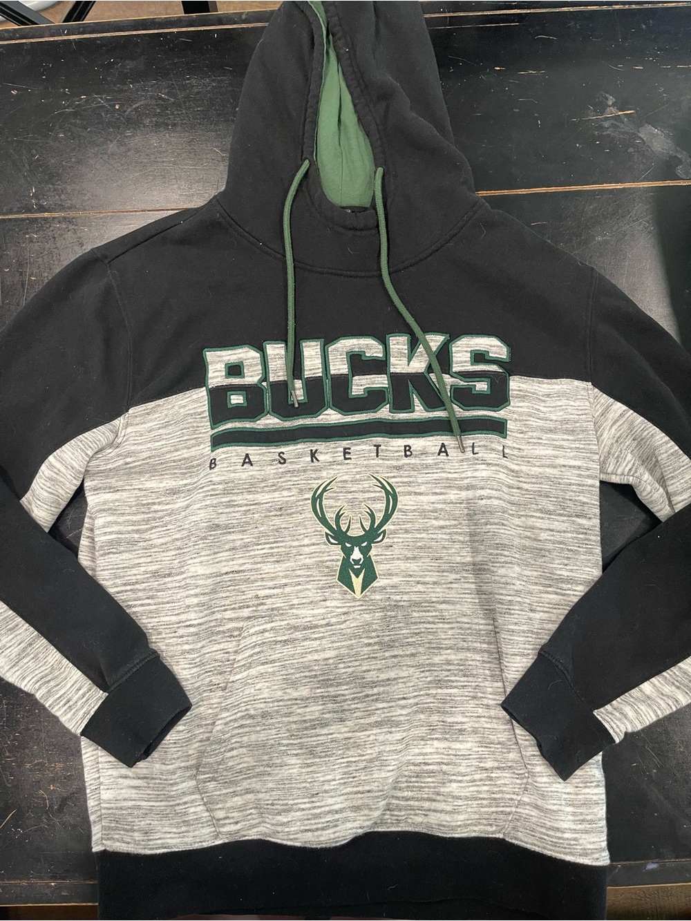 NBA Milwaukee Bucks Black, Gray & Green Pullover Hoodie